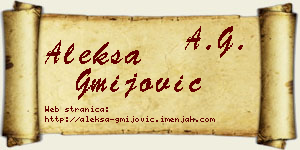 Aleksa Gmijović vizit kartica